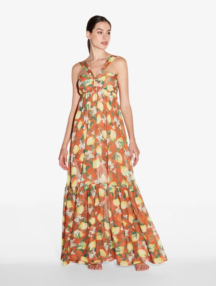 Orange Printed Maxi Dress Swim La Perla Beach Coverups
