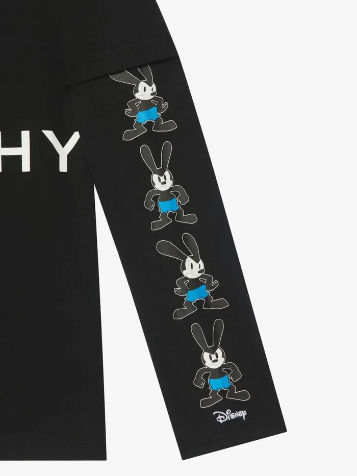 Oswald Overlapped TShirt In Cotton Black Kids Givenchy