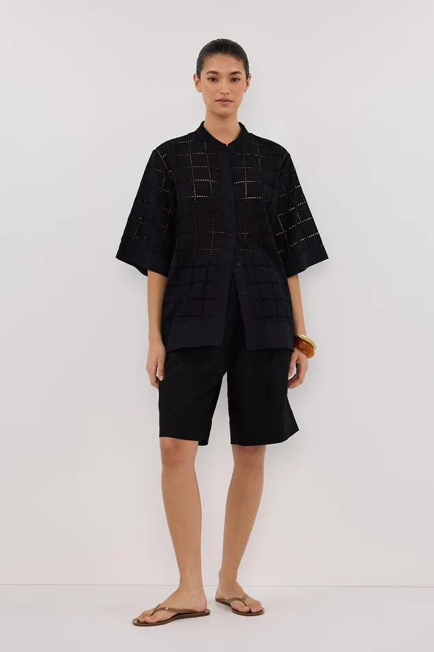OWEN BLACK SLEEVED BRODERIE SHIRT Women DISSH Shirts