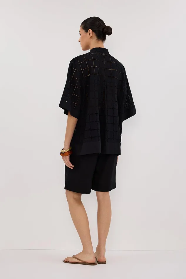 OWEN BLACK SLEEVED BRODERIE SHIRT Women DISSH Shirts