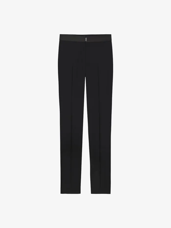 Pants In Wool And Mohair With Satin Belt Black Men Givenchy Pants and Shorts
