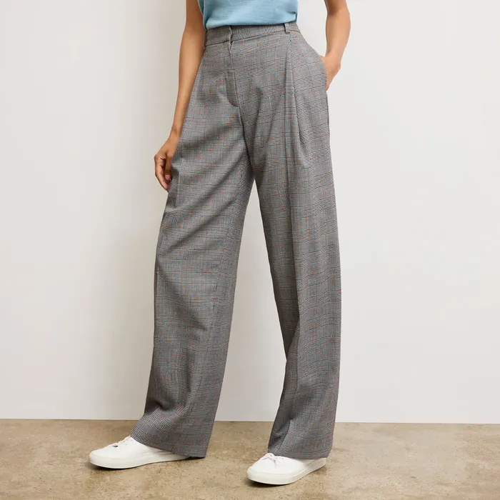 Pants M M LaFleur Women The Rina Sculptural Pant 8211 Sharkskin Mixed Check