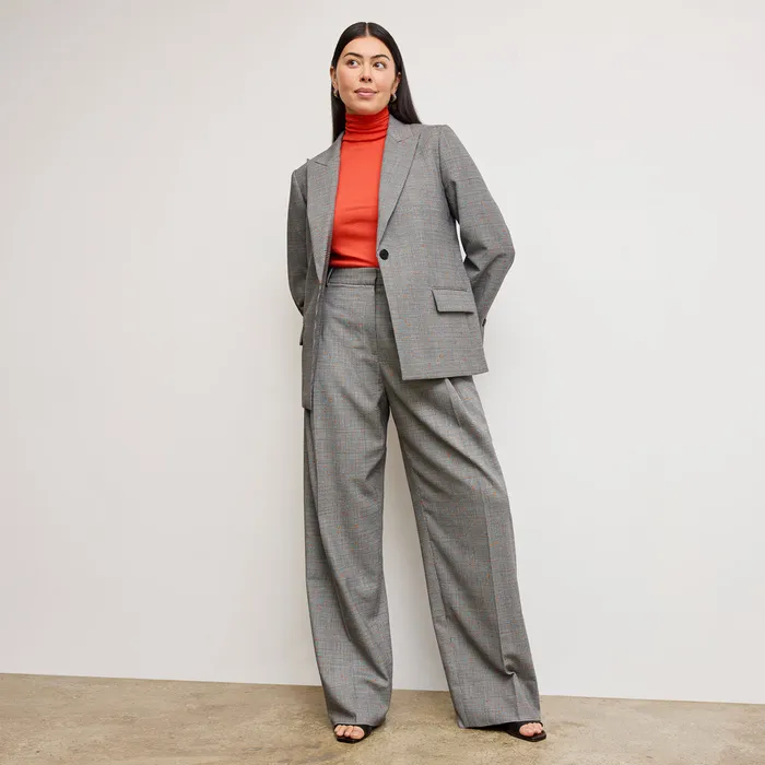 Pants M M LaFleur Women The Rina Sculptural Pant 8211 Sharkskin Mixed Check