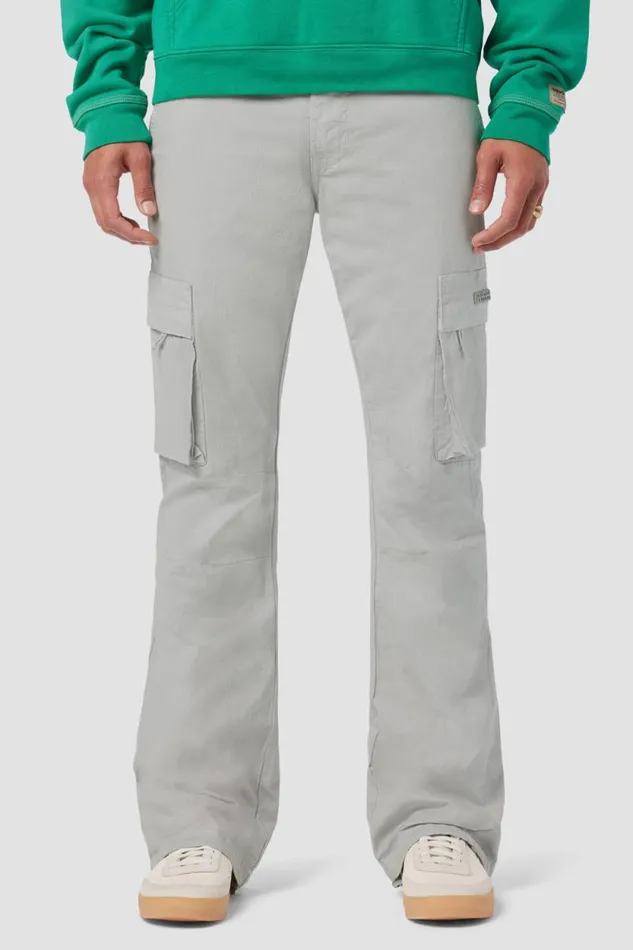 Pants Men Hudson Jeans Walker Cargo Kick Flare Ripstop Grey