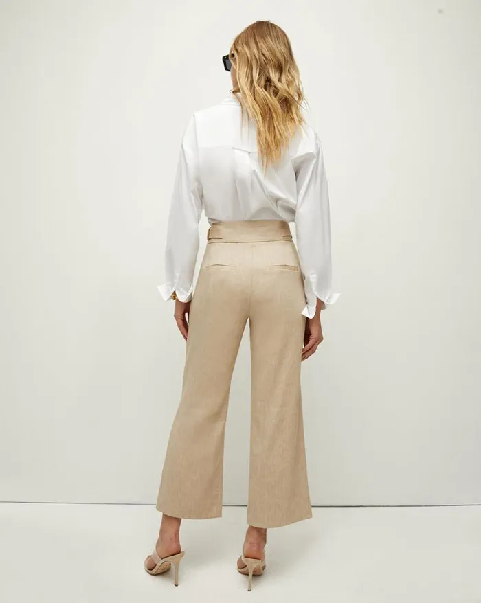 Pants Shop Veronica Beard Aubrie Linen Pant Navy