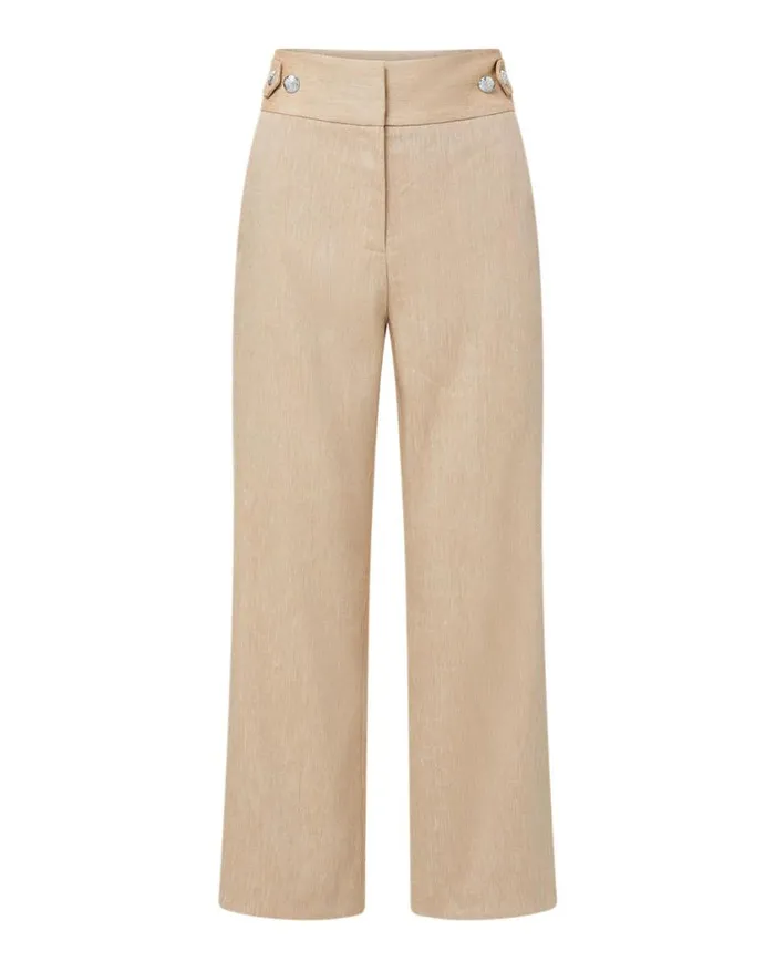 Pants Shop Veronica Beard Aubrie Linen Pant Navy