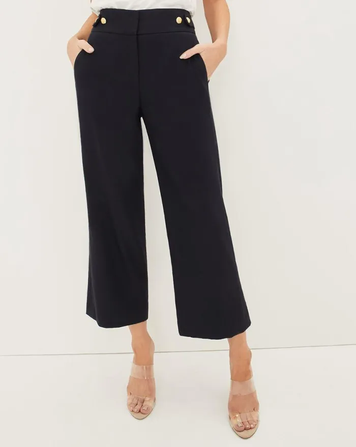 Pants Shop Veronica Beard Aubrie Linen Pant Navy
