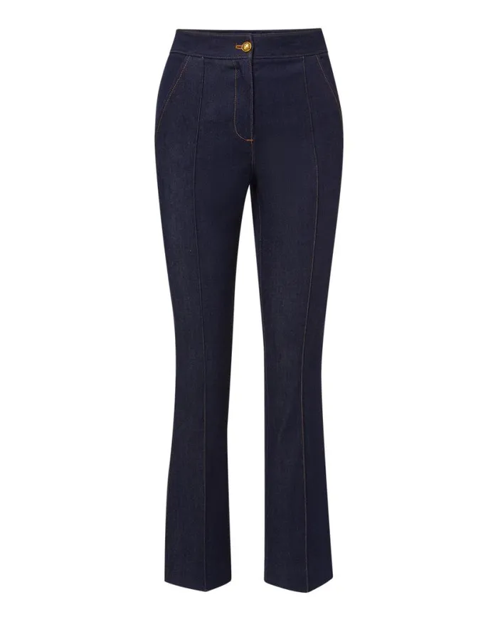 Pants Shop Veronica Beard Kimra Denim Pant Dark Oxford
