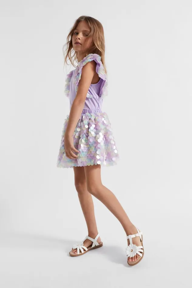 Party Girl Seed Heritage Ombre Sequin Tee Lavender