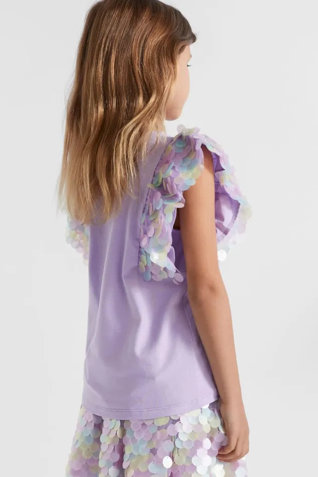 Party Girl Seed Heritage Ombre Sequin Tee Lavender