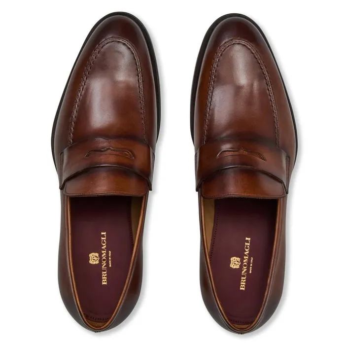 Payton Burnished Penny LoaferCognac Men Bruno Magli Loafers and Slipons