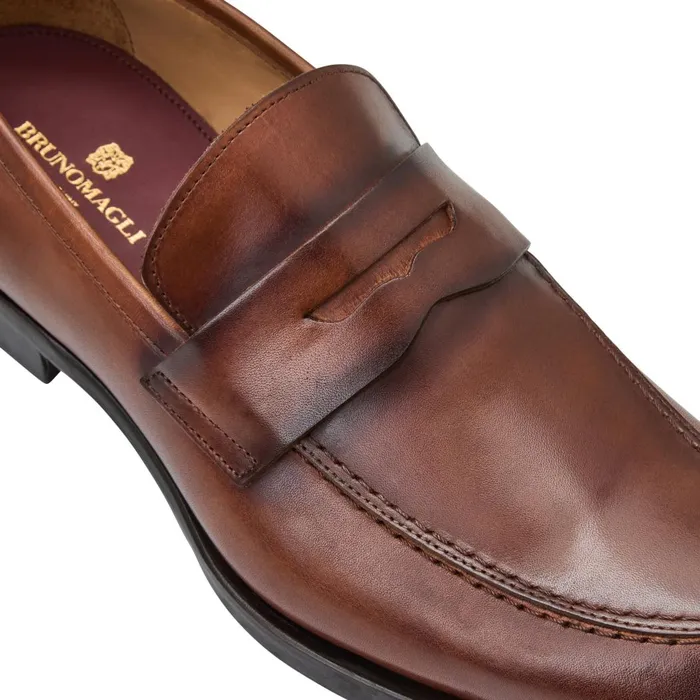 Payton Burnished Penny LoaferCognac Men Bruno Magli Loafers and Slipons