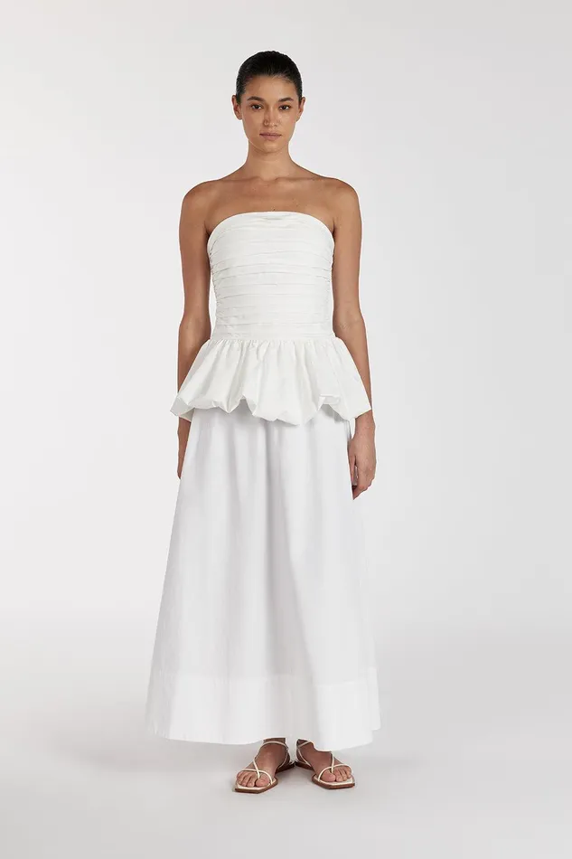 PEGGY WHITE COTTON STRAPLESS TOP Women DISSH White Tops