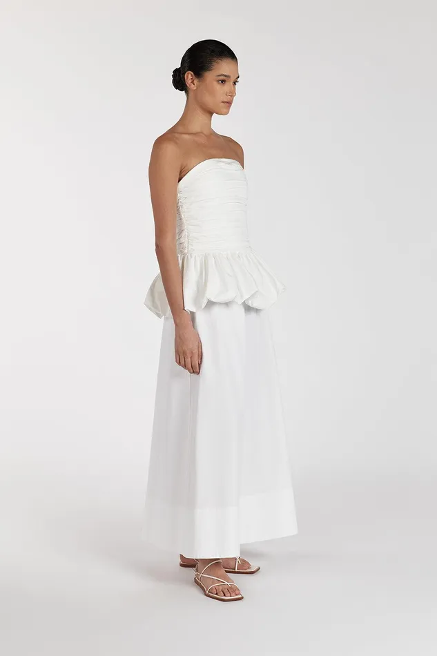 PEGGY WHITE COTTON STRAPLESS TOP Women DISSH White Tops