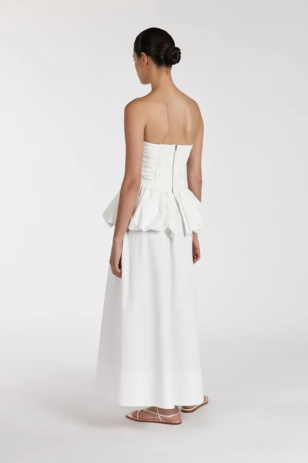 PEGGY WHITE COTTON STRAPLESS TOP Women DISSH White Tops