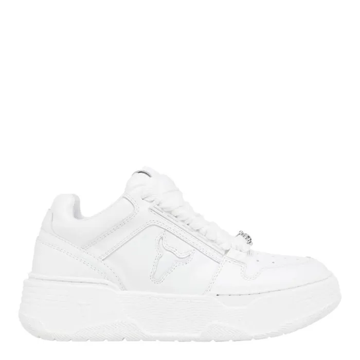 Platform Sneakers Women Windsor Smith AWAKEN WHITE LEATHER SNEAKERS