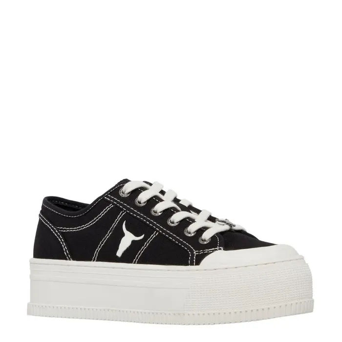 Platform Sneakers Women Windsor Smith DEALBREAKER BLACK CANVAS OFF WHITE SNEAKERS Platform Sneakers Women Windsor Smith DEALBREAKER BLACK CANVAS OFF WHITE SNEAKERS