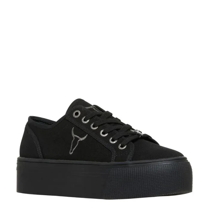 Platform Sneakers Women Windsor Smith RUBY BLACK CANVAS SNEAKERS Platform Sneakers Women Windsor Smith RUBY BLACK CANVAS SNEAKERS