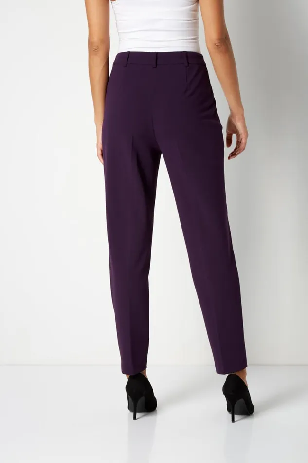 Plum Long Straight Leg Stretch Trouser Women Roman Trousers