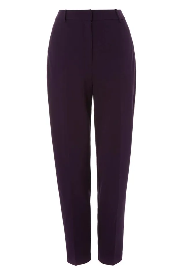 Plum Long Straight Leg Stretch Trouser Women Roman Trousers