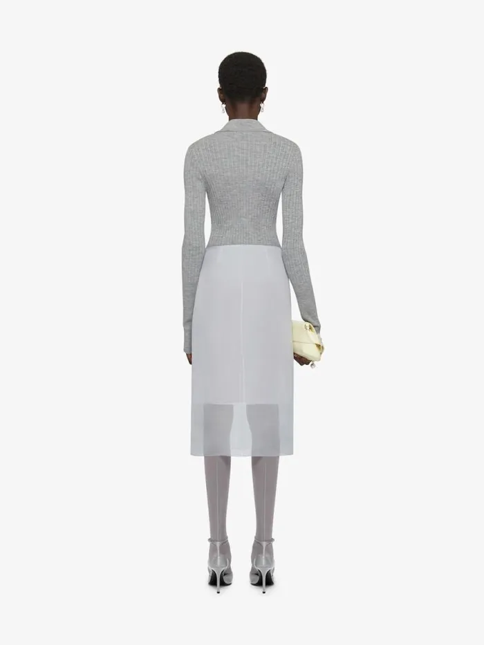 Polo Sweater In Wool With 4g Detail Heather Grey Women Givenchy Sweaters