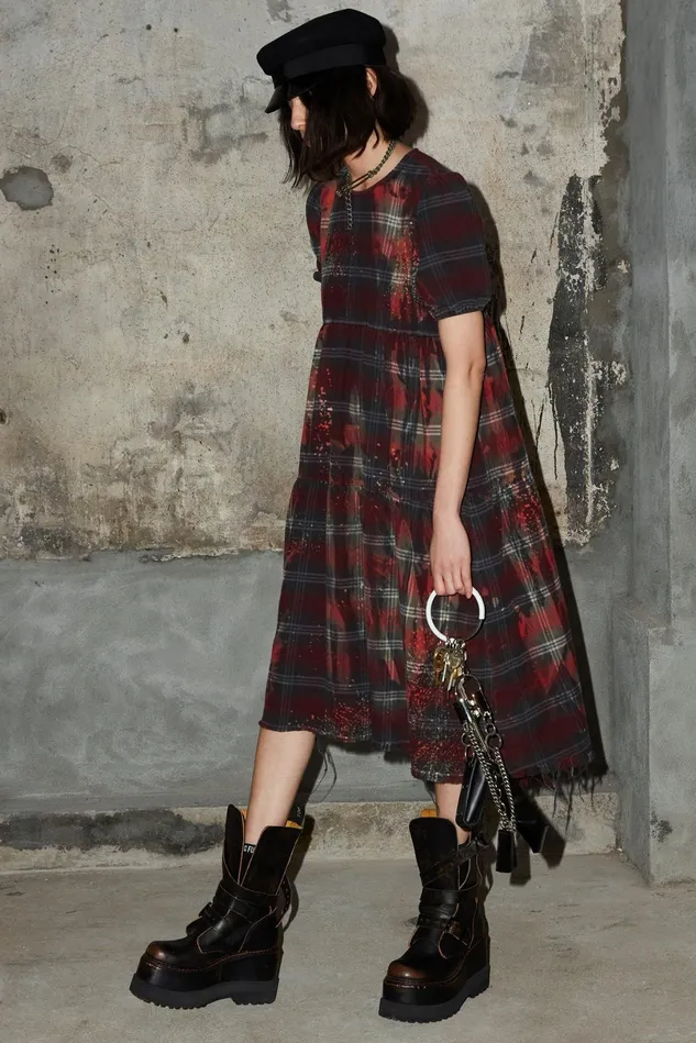 R13 Dresses Women Bleached Relaxed Midi Dress
