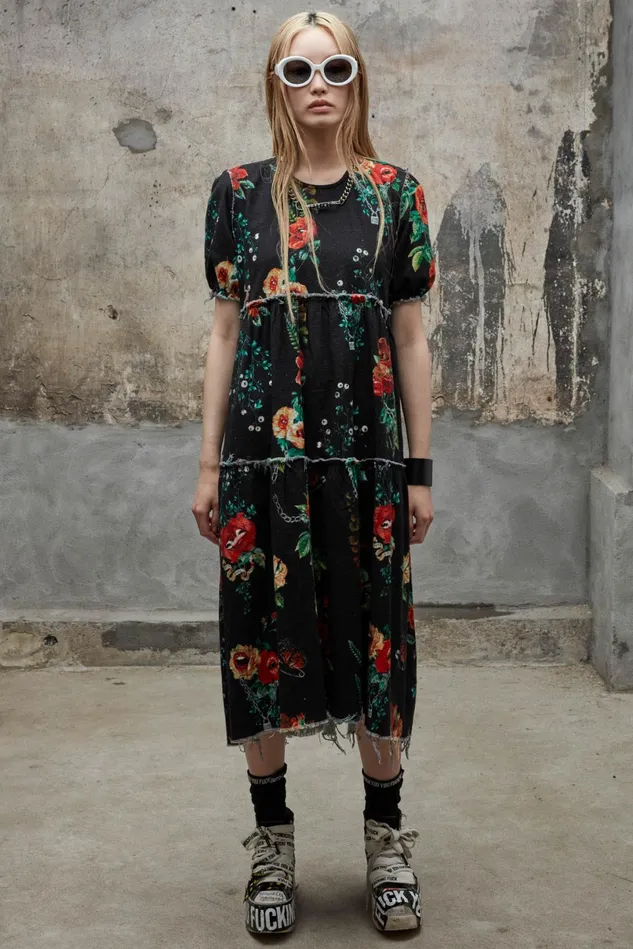 R13 Dresses Women Shredded Relaxed Midi 8211 Useless Treasures