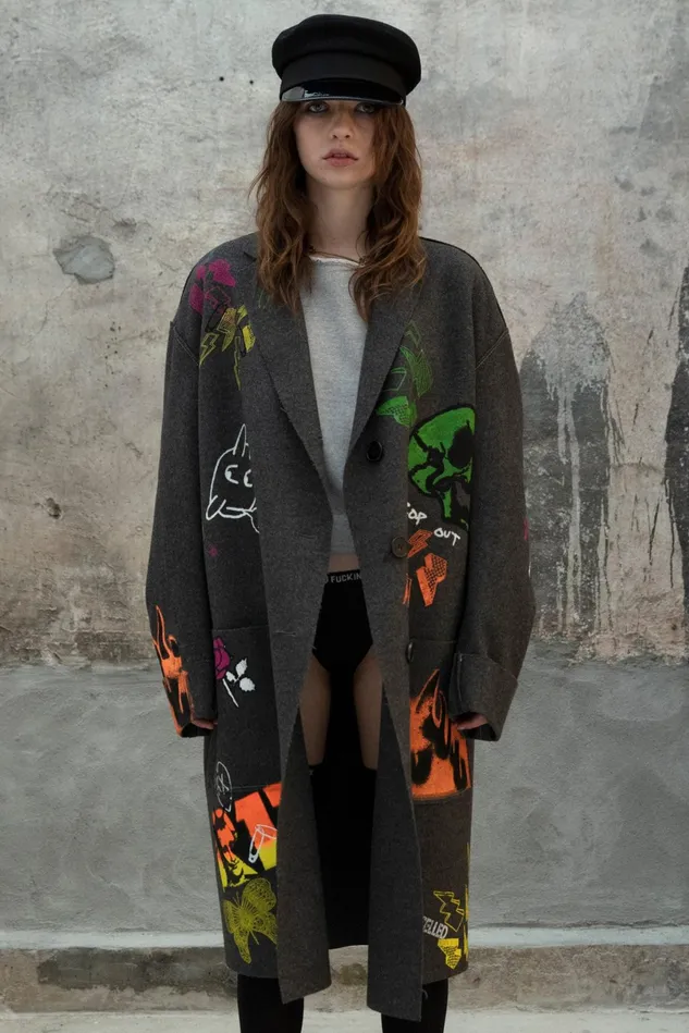 R13 Jackets and Coats Women Graffiti Coat