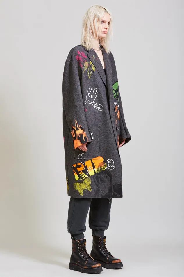 R13 Jackets and Coats Women Graffiti Coat