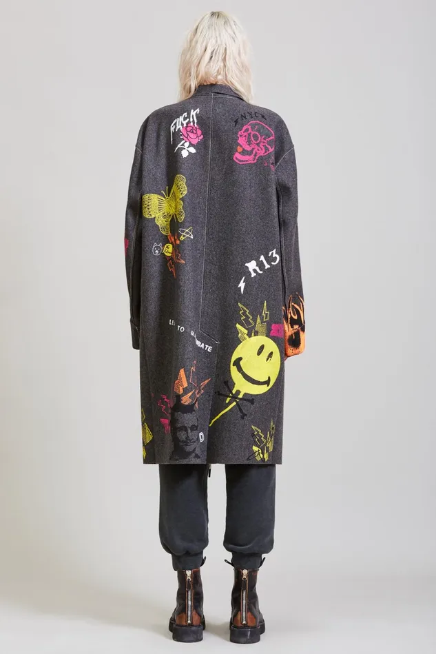R13 Jackets and Coats Women Graffiti Coat