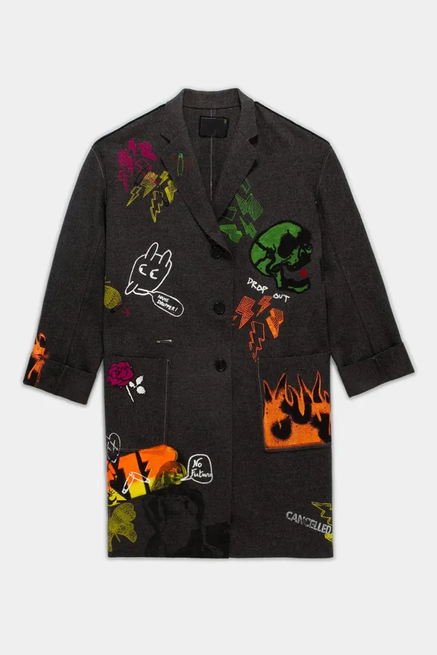 R13 Jackets and Coats Women Graffiti Coat