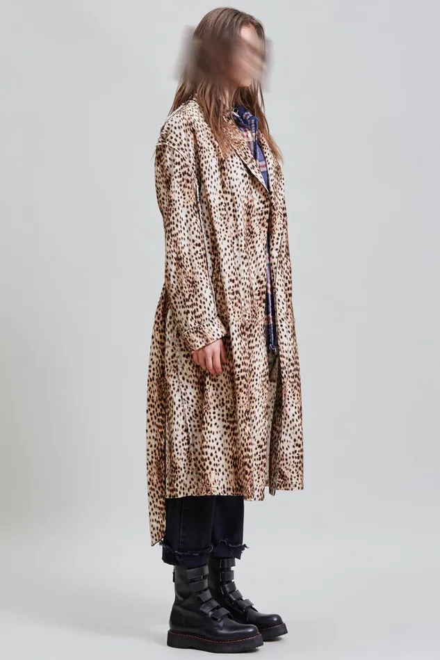R13 Jackets and Coats Women Shredded Seam Robe 8211 Cheetah