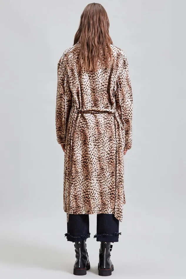R13 Jackets and Coats Women Shredded Seam Robe 8211 Cheetah