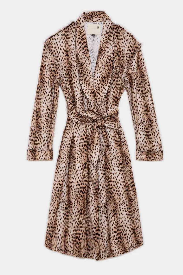 R13 Jackets and Coats Women Shredded Seam Robe 8211 Cheetah