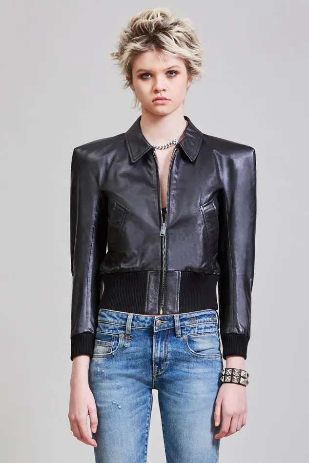 R13 Jackets and Coats Women Square Shoulder Bomber 8211 Black
