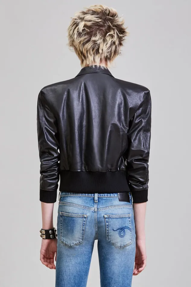 R13 Jackets and Coats Women Square Shoulder Bomber 8211 Black