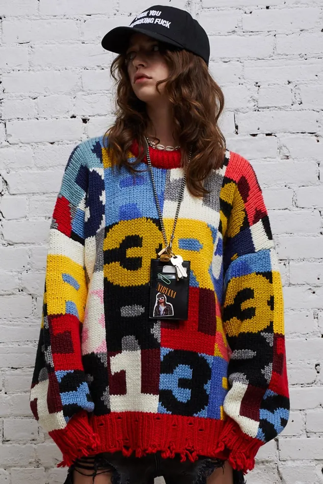 R13 Sweaters Women Oversized Chunky R13 Intarsia Sweater