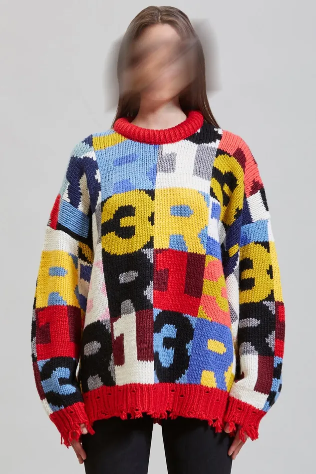 R13 Sweaters Women Oversized Chunky R13 Intarsia Sweater