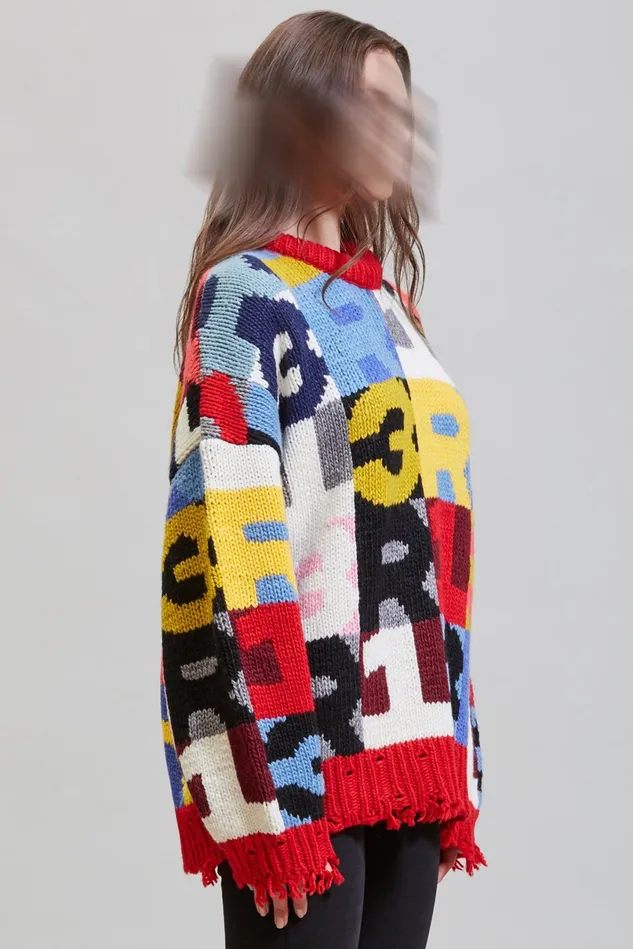 R13 Sweaters Women Oversized Chunky R13 Intarsia Sweater