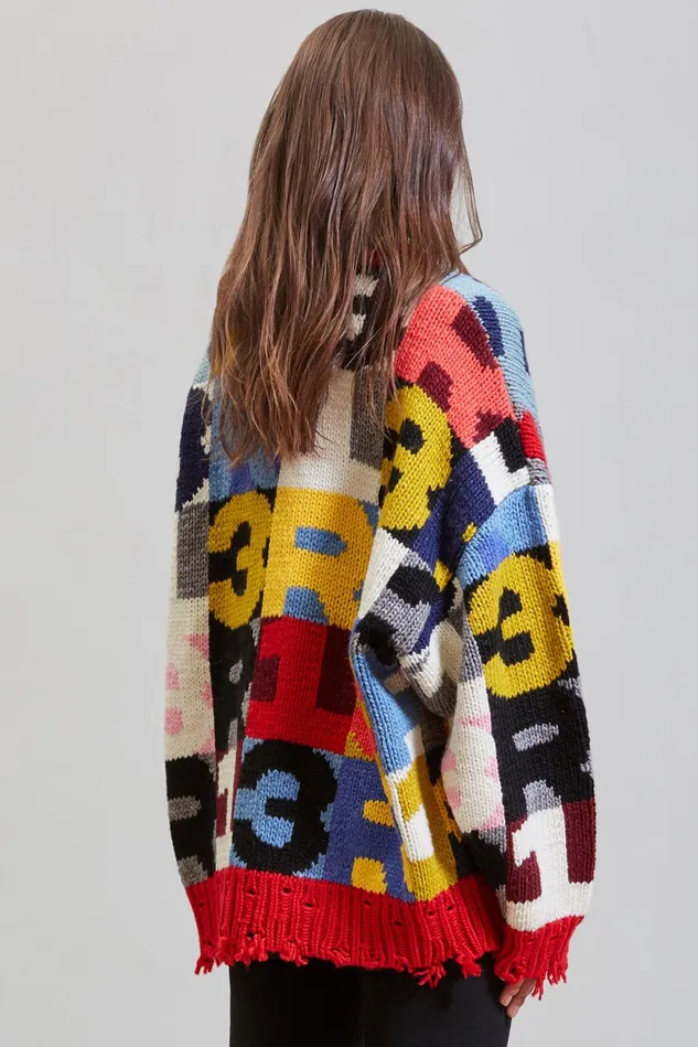 R13 Sweaters Women Oversized Chunky R13 Intarsia Sweater