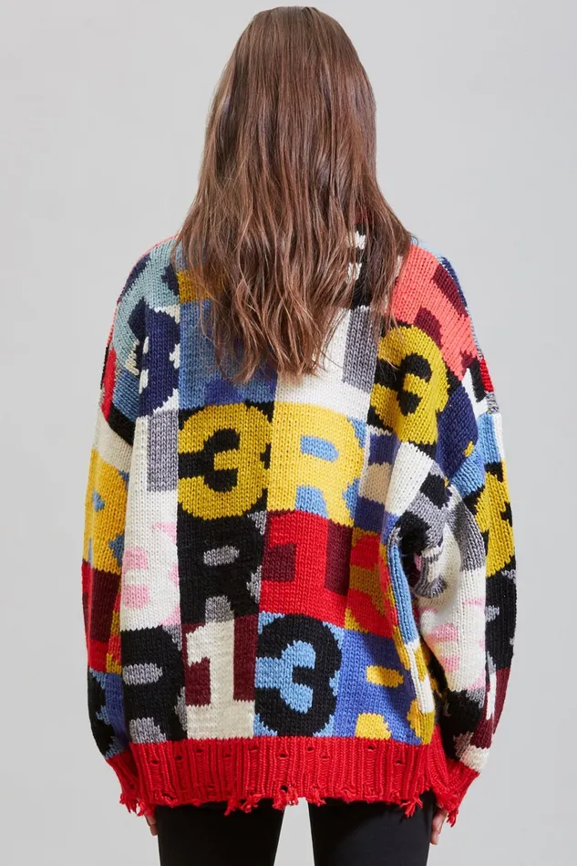 R13 Sweaters Women Oversized Chunky R13 Intarsia Sweater