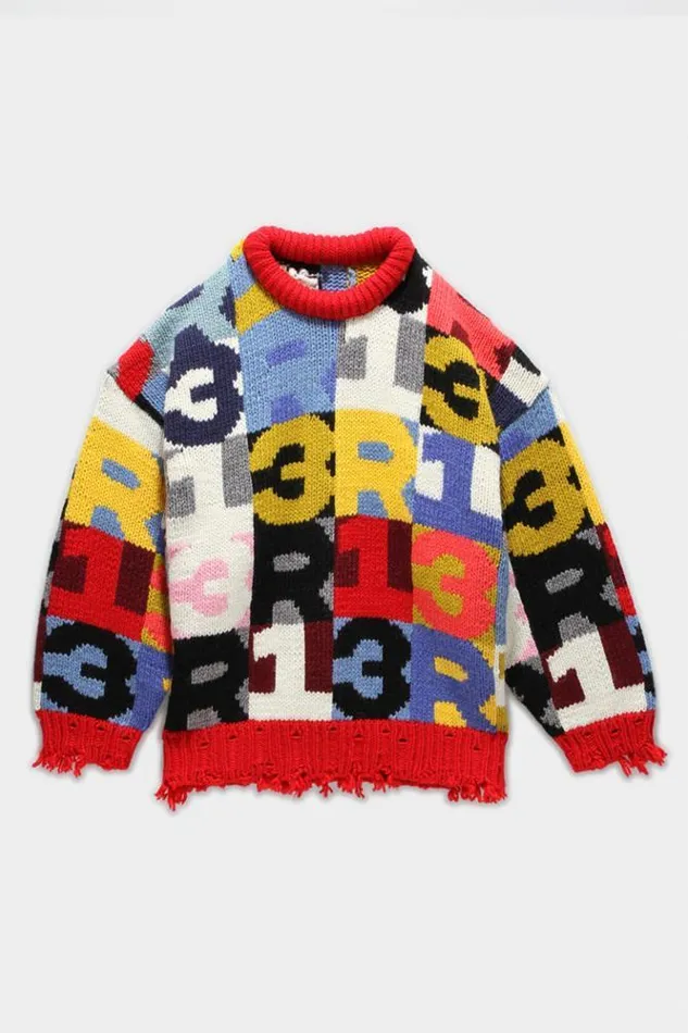 R13 Sweaters Women Oversized Chunky R13 Intarsia Sweater