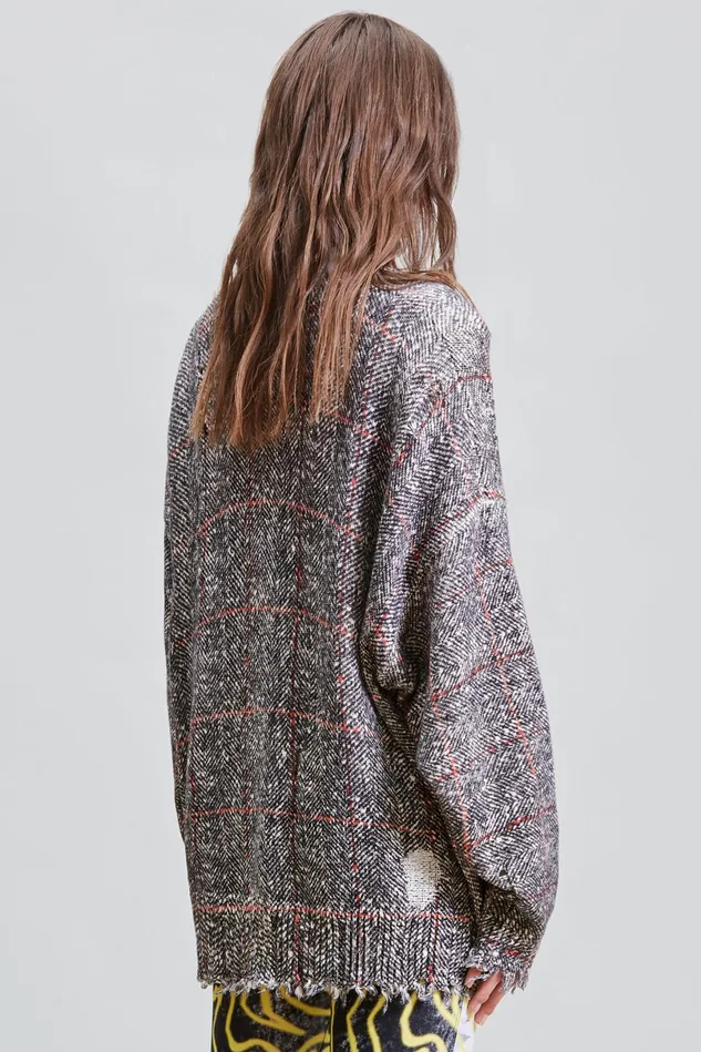 R13 Sweaters Women Oversized Sweater 8211 Printed Tweed