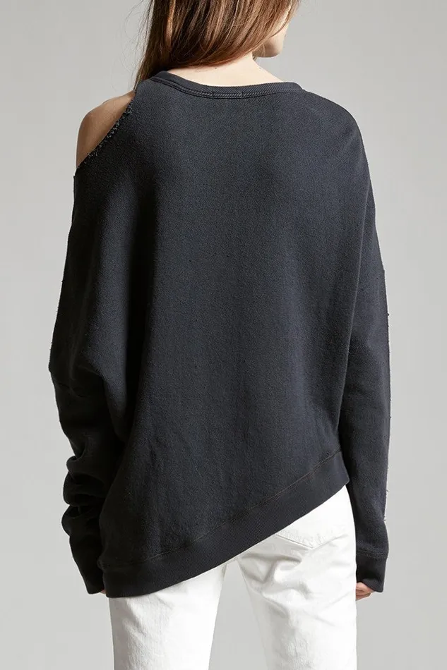 R13 Sweatshirts Women Distorted Sweatshirt 8211 Vintage Black R13 Sweatshirts Women Distorted Sweatshirt 8211 Vintage Black