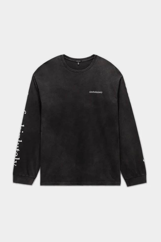 R13 TShirts Women Absofuckinglutely Long Sleeve Tee 8211 Acid Black