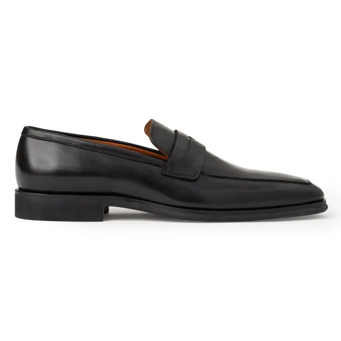 Raging Leather Penny Loafer Black Men Bruno Magli Loafers and Slipons