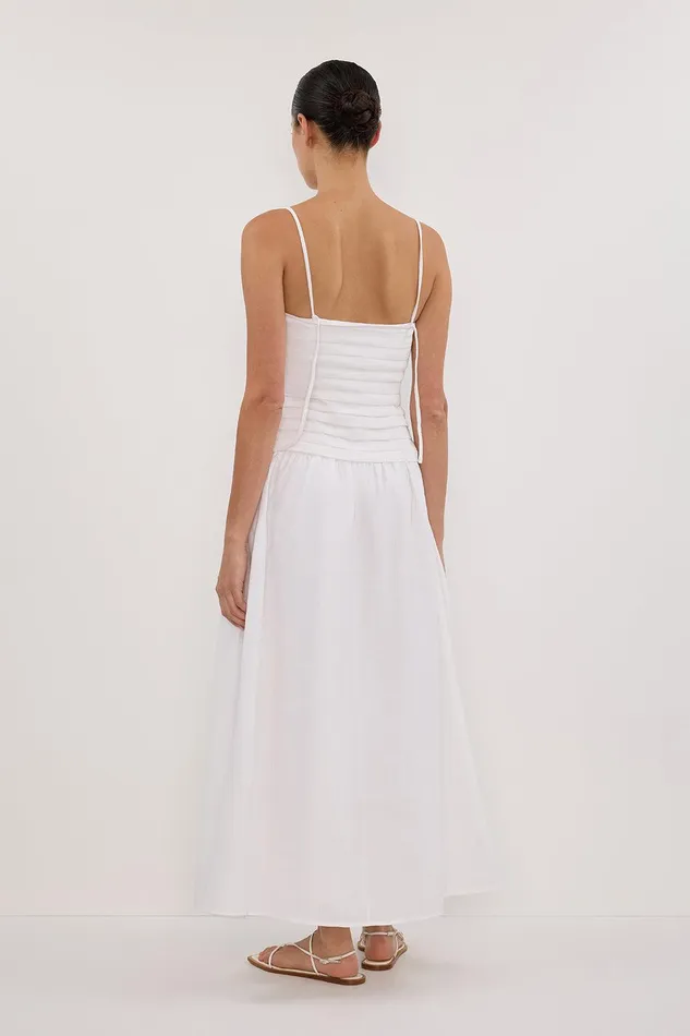 REECE WHITE LINEN MIDI DRESS Women DISSH White Dresses
