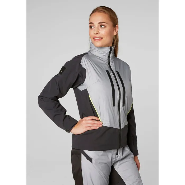 Sailing Jackets Women Helly Hansen W AEGIR H2FLOW JACKET 820 Silver Grey