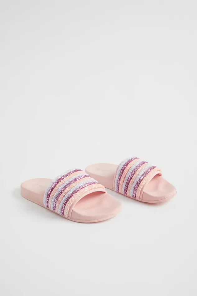 Sandals and Slides Girl Seed Heritage Glitter Stripe Slide Multi