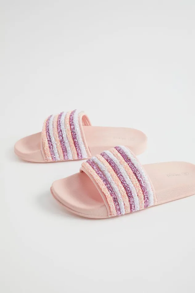 Sandals and Slides Girl Seed Heritage Glitter Stripe Slide Multi